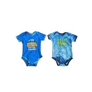 2 pieces Mossy Oak onsies boys size 18 months Let's go fishing take me fishin'